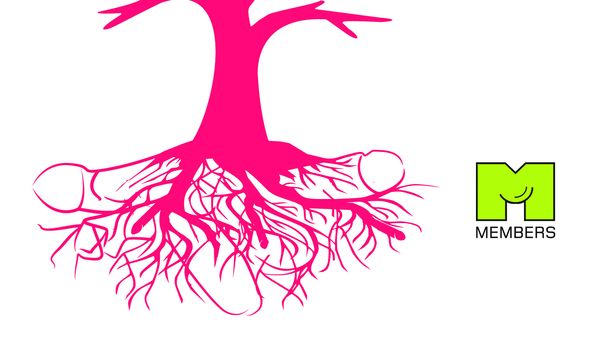 illustration of tree with roots and Members party logo